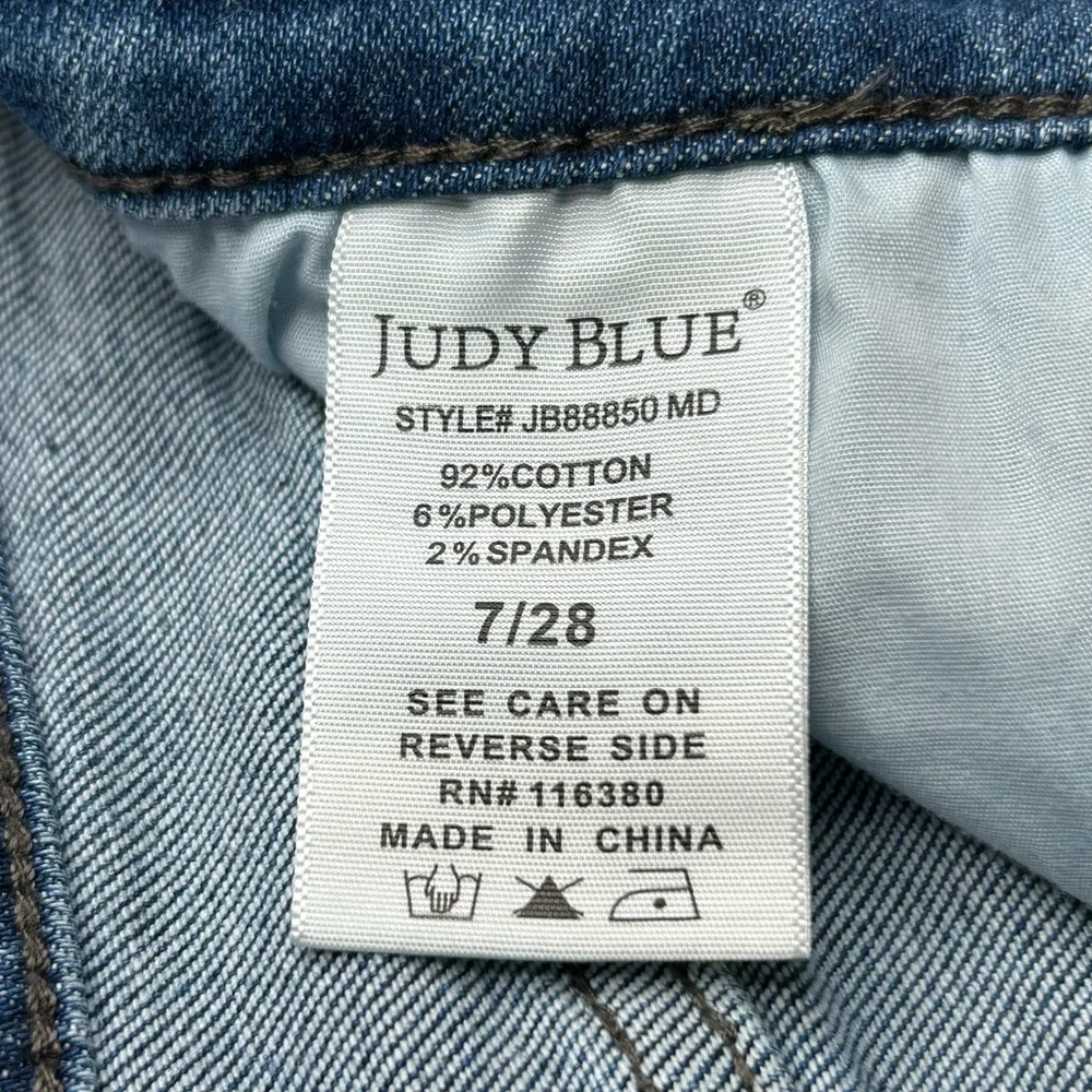 Judy Blue Wide Leg Crop Jeans Women’s 7/28 Medium Wash Braided Side 30x23.5 - Picture 12 of 14